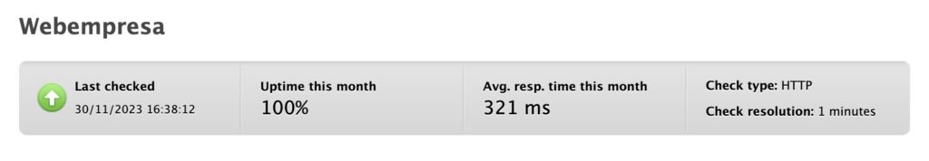 Tiempos de respuesta Webempresa