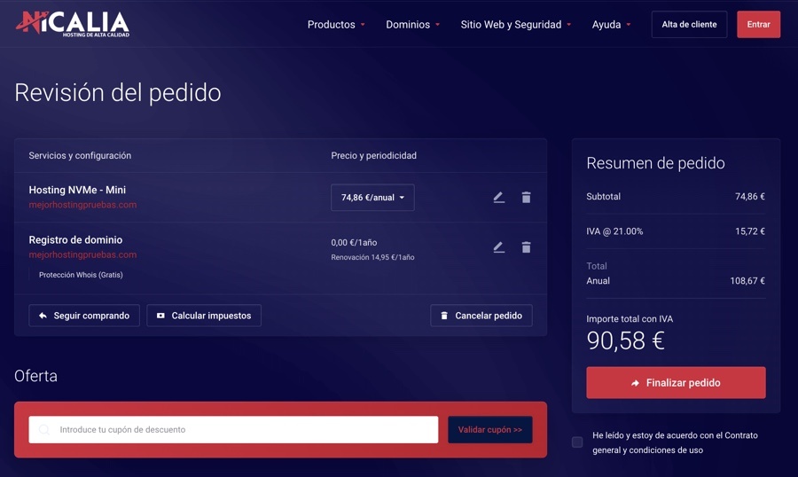 Cupon descuento nicalia oferta