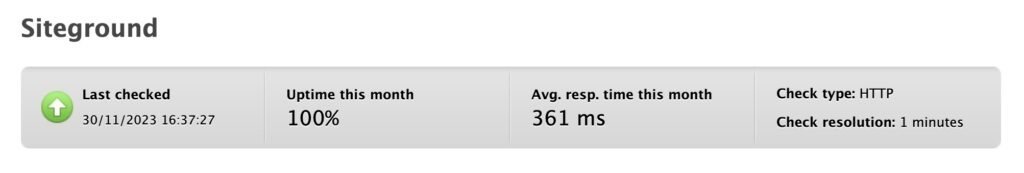 Tiempos de respuesta Siteground