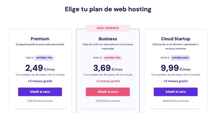 Precios Hostinger